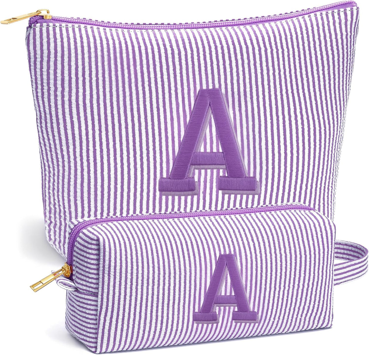 Birthday Gifts for Women - Initial Travel Makeup Bag for Women, Teen Girl Gifts Trendy Stuff, Birthday Gift for Women Girls Teen Girls, Pink Travel Makeup Bag - Letter A