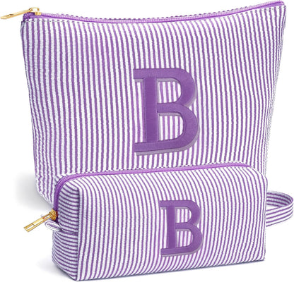 Birthday Gifts for Women - Initial Travel Makeup Bag for Women, Teen Girl Gifts Trendy Stuff, Birthday Gift for Women Girls Teen Girls, Pink Travel Makeup Bag - Letter A
