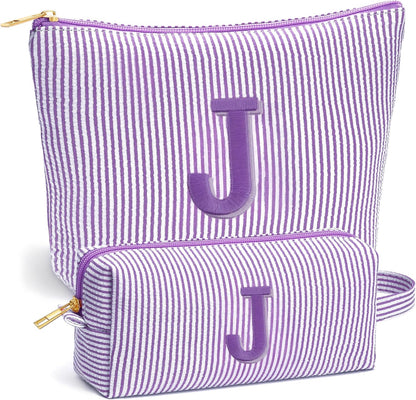 Birthday Gifts for Women - Initial Travel Makeup Bag for Women, Teen Girl Gifts Trendy Stuff, Birthday Gift for Women Girls Teen Girls, Pink Travel Makeup Bag - Letter A