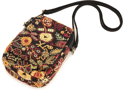 Embroidered Cute Mini Crossbody Bag for Women Small Handbags Wristlet Wallet Bag Cell-phone Pouch Coin Purse