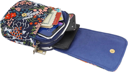 Embroidered Cute Mini Crossbody Bag for Women Small Handbags Wristlet Wallet Bag Cell-phone Pouch Coin Purse