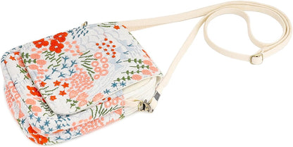 Embroidered Cute Mini Crossbody Bag for Women Small Handbags Wristlet Wallet Bag Cell-phone Pouch Coin Purse