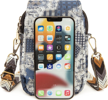 Embroidered Cute Mini Crossbody Bag for Women Small Handbags Wristlet Wallet Bag Cell-phone Pouch Coin Purse