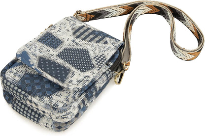 Embroidered Cute Mini Crossbody Bag for Women Small Handbags Wristlet Wallet Bag Cell-phone Pouch Coin Purse