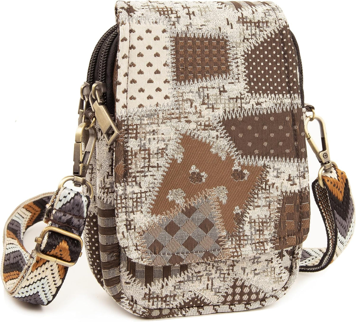 Embroidered Cute Mini Crossbody Bag for Women Small Handbags Wristlet Wallet Bag Cell-phone Pouch Coin Purse