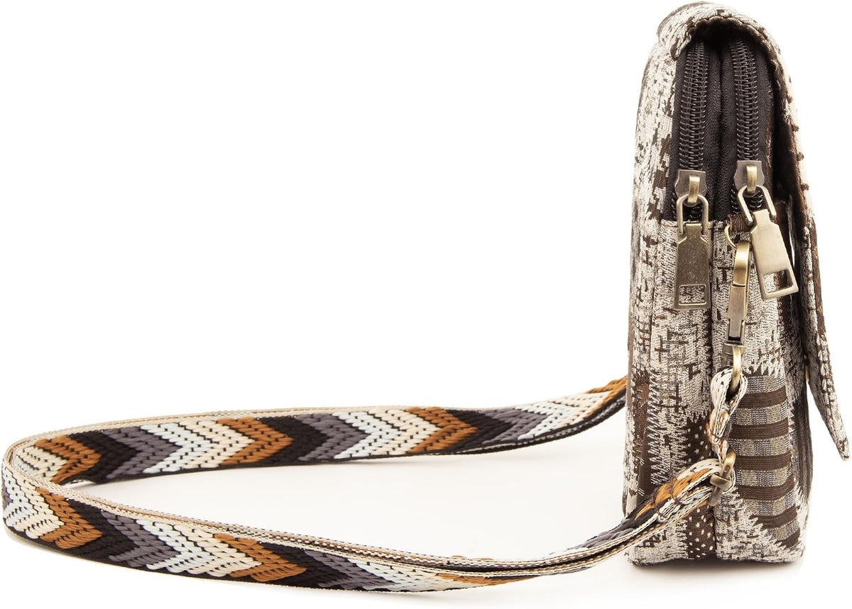Embroidered Cute Mini Crossbody Bag for Women Small Handbags Wristlet Wallet Bag Cell-phone Pouch Coin Purse