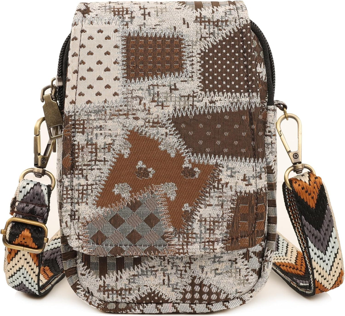 Embroidered Cute Mini Crossbody Bag for Women Small Handbags Wristlet Wallet Bag Cell-phone Pouch Coin Purse