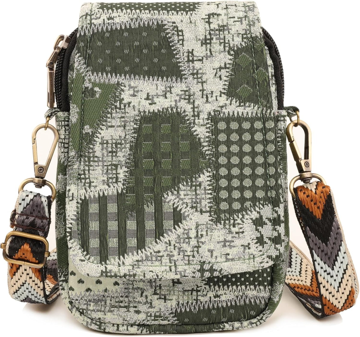 Embroidered Cute Mini Crossbody Bag for Women Small Handbags Wristlet Wallet Bag Cell-phone Pouch Coin Purse