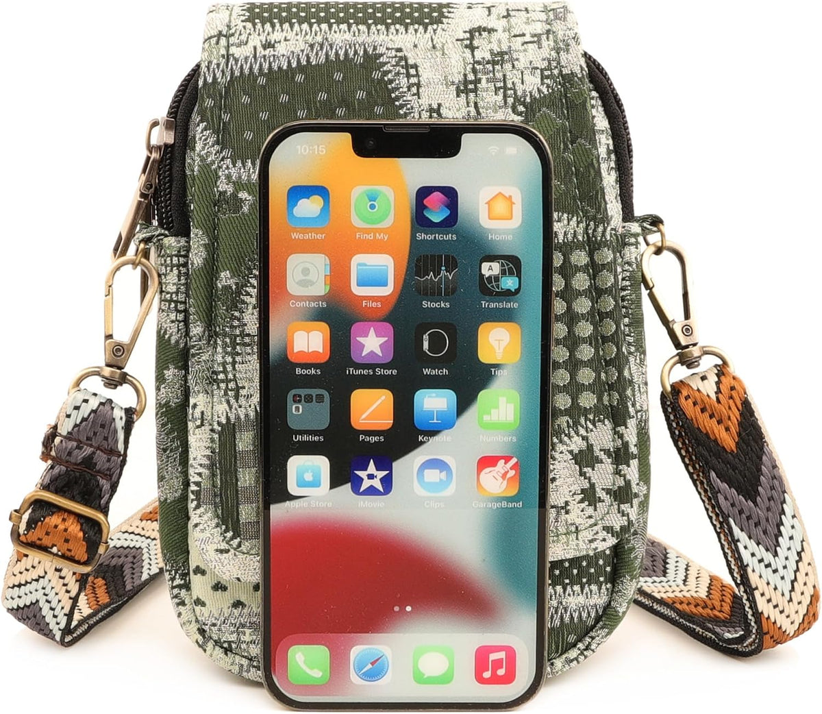 Embroidered Cute Mini Crossbody Bag for Women Small Handbags Wristlet Wallet Bag Cell-phone Pouch Coin Purse
