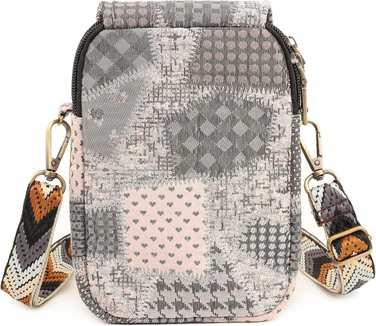 Embroidered Cute Mini Crossbody Bag for Women Small Handbags Wristlet Wallet Bag Cell-phone Pouch Coin Purse