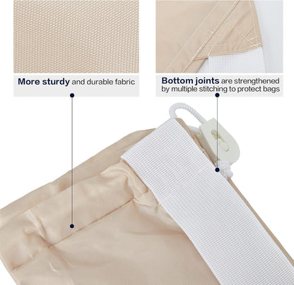 XL Nylon Laundry Bag with Strap, Large Dirty Clothes Organizer, Easy Fit a Laundry Hamper or Basket, Can Carry Up to 4 Loads of Laundry, Beige