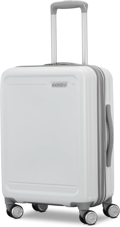 Fathead Underseater Carry-On Luggage - Airline Approved - Customize with Favorite Sports or Character Decal - Durable ABS Hardshell - RightHeight™ Adjustable Handle - White