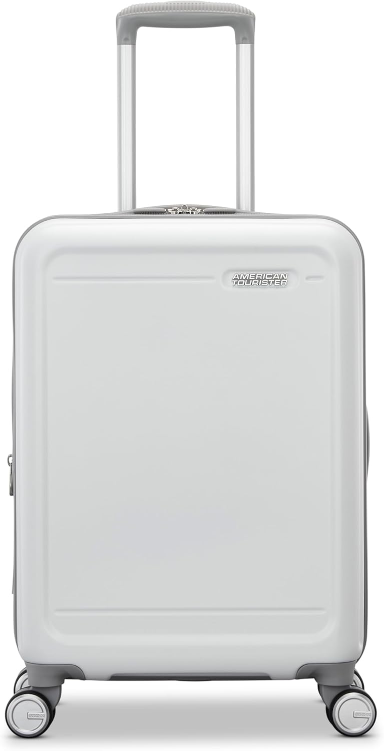 Fathead Underseater Carry-On Luggage - Airline Approved - Customize with Favorite Sports or Character Decal - Durable ABS Hardshell - RightHeight™ Adjustable Handle - White