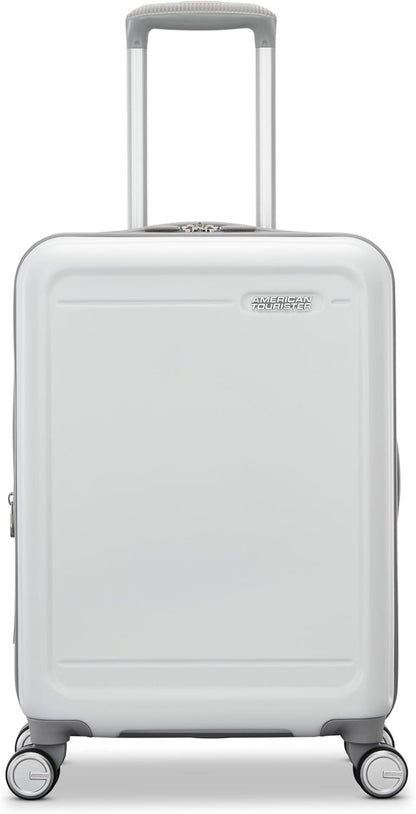 Fathead Underseater Carry-On Luggage - Airline Approved - Customize with Favorite Sports or Character Decal - Durable ABS Hardshell - RightHeight™ Adjustable Handle - White