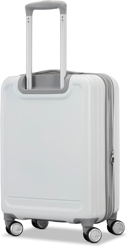 Fathead Underseater Carry-On Luggage - Airline Approved - Customize with Favorite Sports or Character Decal - Durable ABS Hardshell - RightHeight™ Adjustable Handle - White