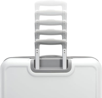 Fathead Underseater Carry-On Luggage - Airline Approved - Customize with Favorite Sports or Character Decal - Durable ABS Hardshell - RightHeight™ Adjustable Handle - White