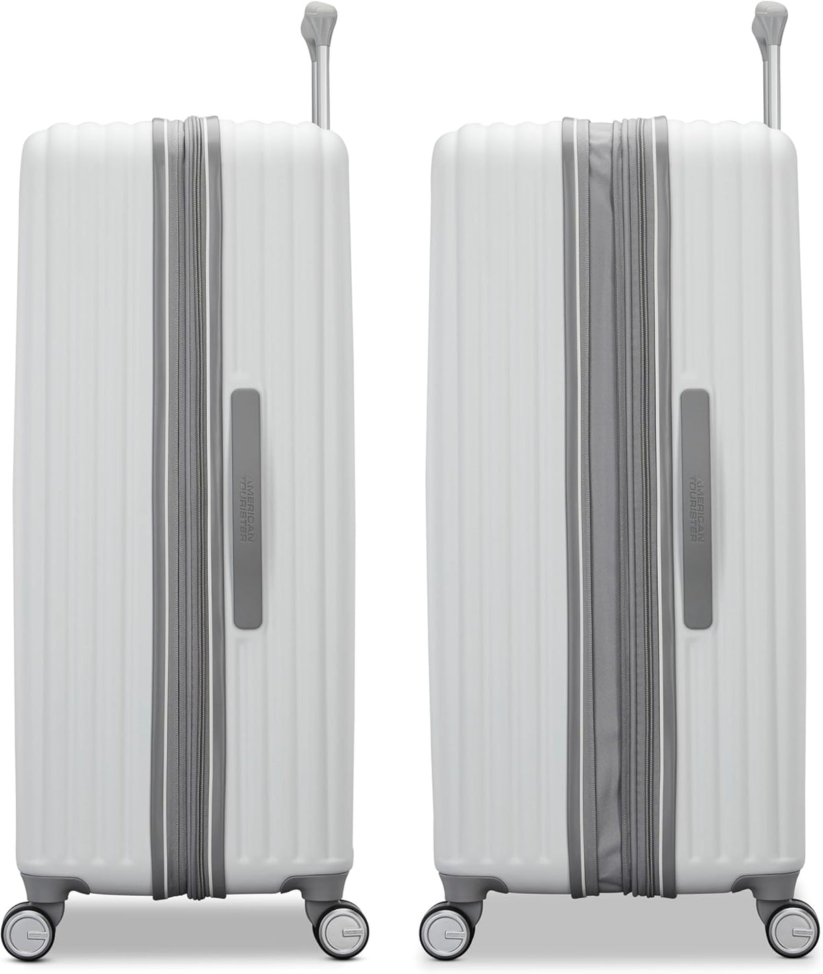 Fathead Underseater Carry-On Luggage - Airline Approved - Customize with Favorite Sports or Character Decal - Durable ABS Hardshell - RightHeight™ Adjustable Handle - White