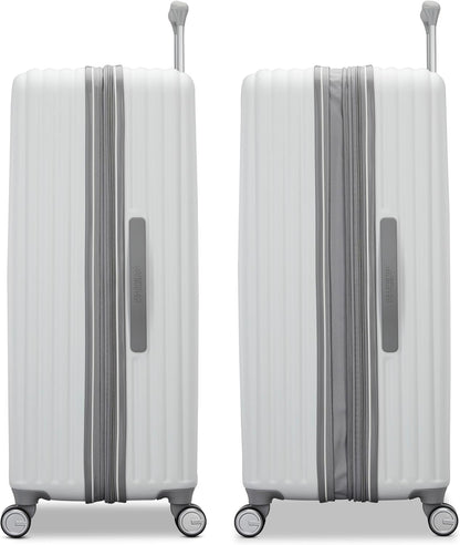 Fathead Underseater Carry-On Luggage - Airline Approved - Customize with Favorite Sports or Character Decal - Durable ABS Hardshell - RightHeight™ Adjustable Handle - White