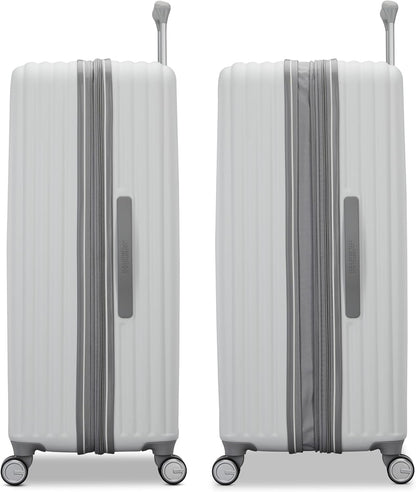 Fathead Underseater Carry-On Luggage - Airline Approved - Customize with Favorite Sports or Character Decal - Durable ABS Hardshell - RightHeight™ Adjustable Handle - White