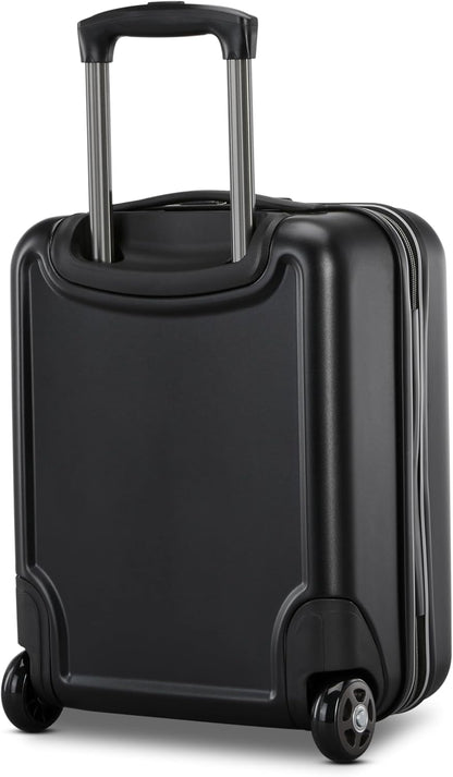 Fathead Underseater Carry-On Luggage - Airline Approved - Customize with Favorite Sports or Character Decal - Durable ABS Hardshell - RightHeight™ Adjustable Handle - White