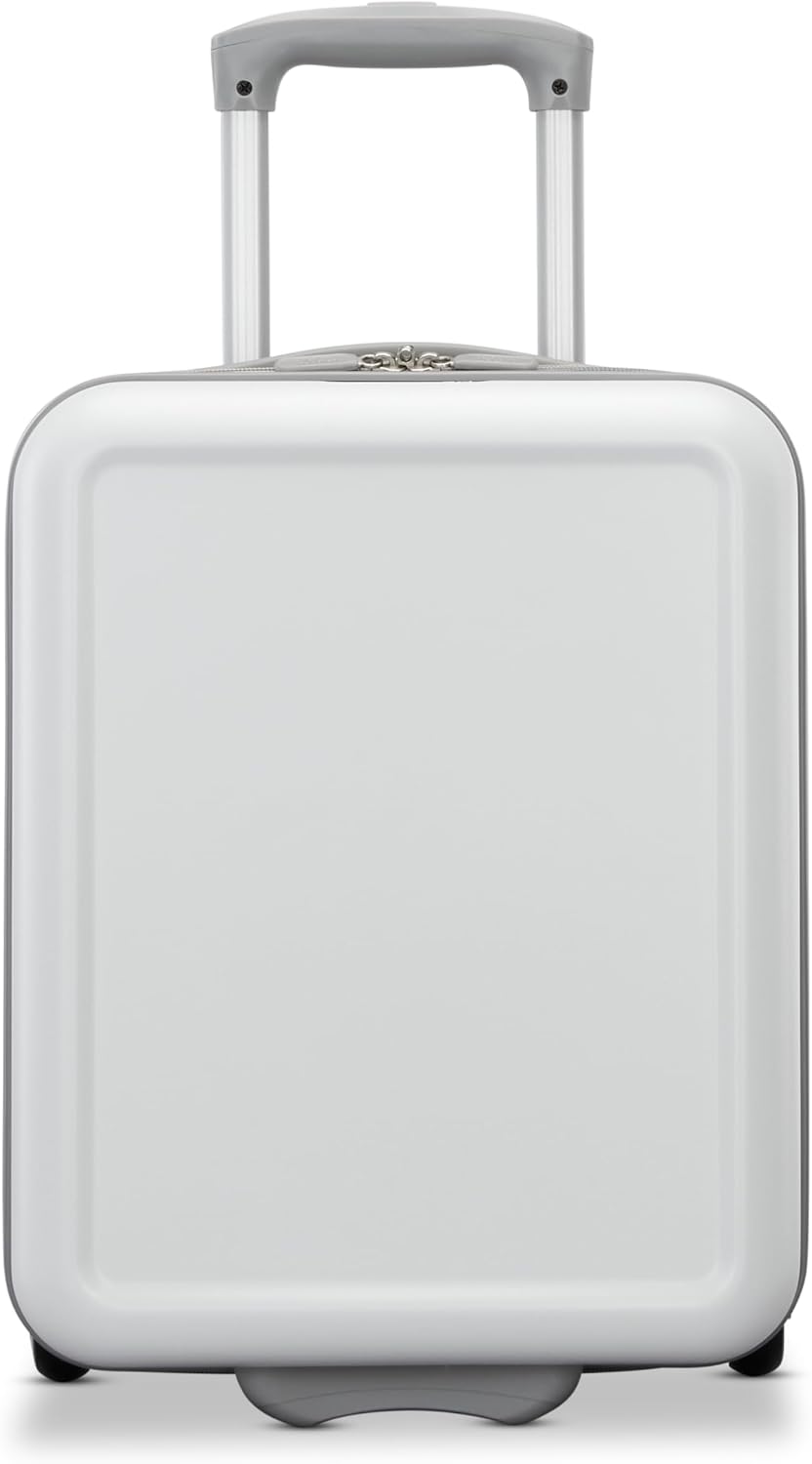 Fathead Underseater Carry-On Luggage - Airline Approved - Customize with Favorite Sports or Character Decal - Durable ABS Hardshell - RightHeight™ Adjustable Handle - White