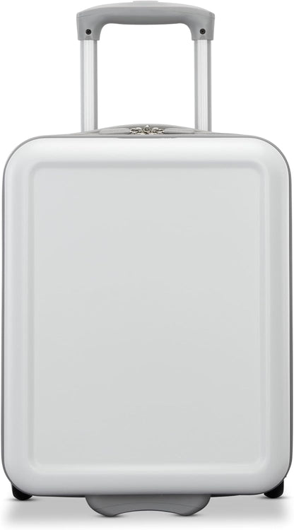 Fathead Underseater Carry-On Luggage - Airline Approved - Customize with Favorite Sports or Character Decal - Durable ABS Hardshell - RightHeight™ Adjustable Handle - White