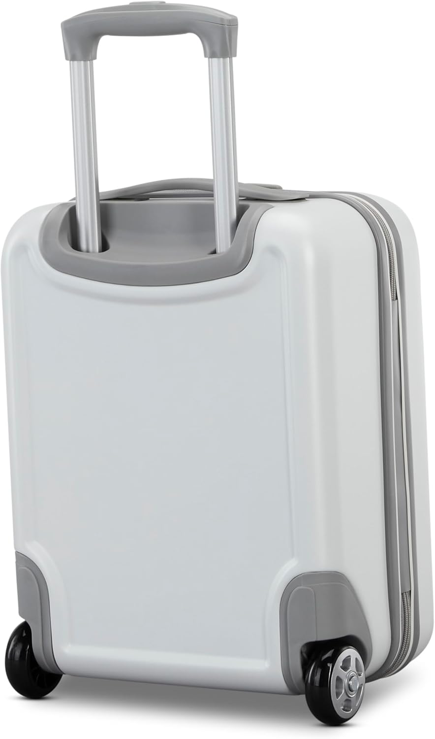 Fathead Underseater Carry-On Luggage - Airline Approved - Customize with Favorite Sports or Character Decal - Durable ABS Hardshell - RightHeight™ Adjustable Handle - White