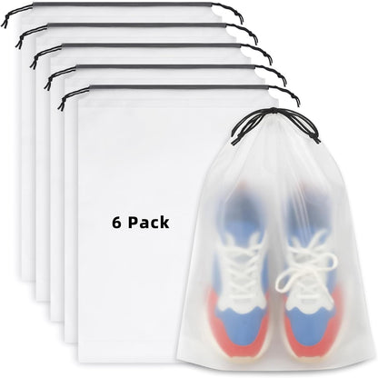 Clear Shoe Bags for Travel, 11.8" x 15.7" Travel Shoe Bags for Storage and Packing, Waterproof Drawstring Shoe Bag for Traveling, Travel Essentials for Women and Men