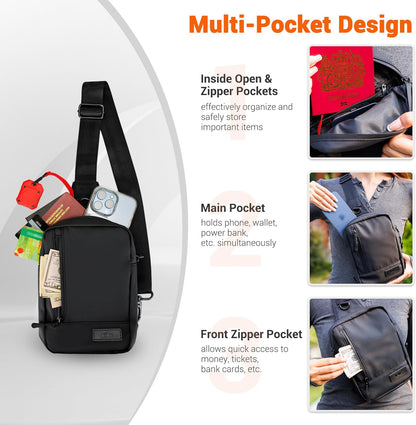 Travel Neck Phone Holster Pouch for 17 16 15 Pro Max 26 S25 | for 4.5-6.7" smartphones, adjustable crossbody strap, Card slot & zipper pocket, shock padding, water-resistant Oxford