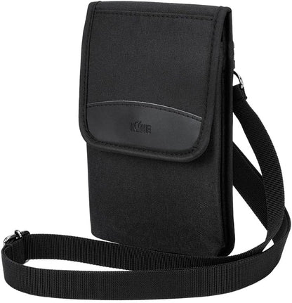Travel Neck Phone Holster Pouch for 17 16 15 Pro Max 26 S25 | for 4.5-6.7" smartphones, adjustable crossbody strap, Card slot & zipper pocket, shock padding, water-resistant Oxford