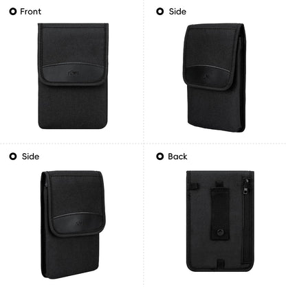 Travel Neck Phone Holster Pouch for 17 16 15 Pro Max 26 S25 | for 4.5-6.7" smartphones, adjustable crossbody strap, Card slot & zipper pocket, shock padding, water-resistant Oxford