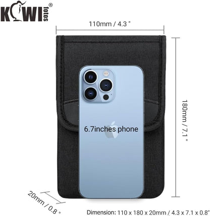 Travel Neck Phone Holster Pouch for 17 16 15 Pro Max 26 S25 | for 4.5-6.7" smartphones, adjustable crossbody strap, Card slot & zipper pocket, shock padding, water-resistant Oxford