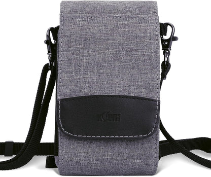 Travel Neck Phone Holster Pouch for 17 16 15 Pro Max 26 S25 | for 4.5-6.7" smartphones, adjustable crossbody strap, Card slot & zipper pocket, shock padding, water-resistant Oxford