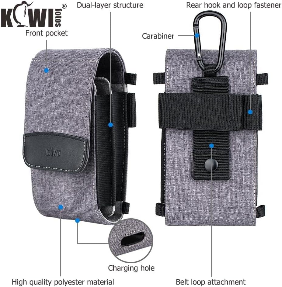 Travel Neck Phone Holster Pouch for 17 16 15 Pro Max 26 S25 | for 4.5-6.7" smartphones, adjustable crossbody strap, Card slot & zipper pocket, shock padding, water-resistant Oxford