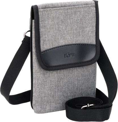 Travel Neck Phone Holster Pouch for 17 16 15 Pro Max 26 S25 | for 4.5-6.7" smartphones, adjustable crossbody strap, Card slot & zipper pocket, shock padding, water-resistant Oxford