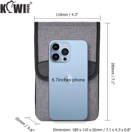 Travel Neck Phone Holster Pouch for 17 16 15 Pro Max 26 S25 | for 4.5-6.7" smartphones, adjustable crossbody strap, Card slot & zipper pocket, shock padding, water-resistant Oxford