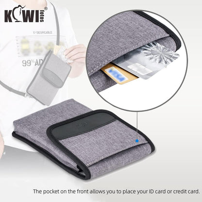Travel Neck Phone Holster Pouch for 17 16 15 Pro Max 26 S25 | for 4.5-6.7" smartphones, adjustable crossbody strap, Card slot & zipper pocket, shock padding, water-resistant Oxford
