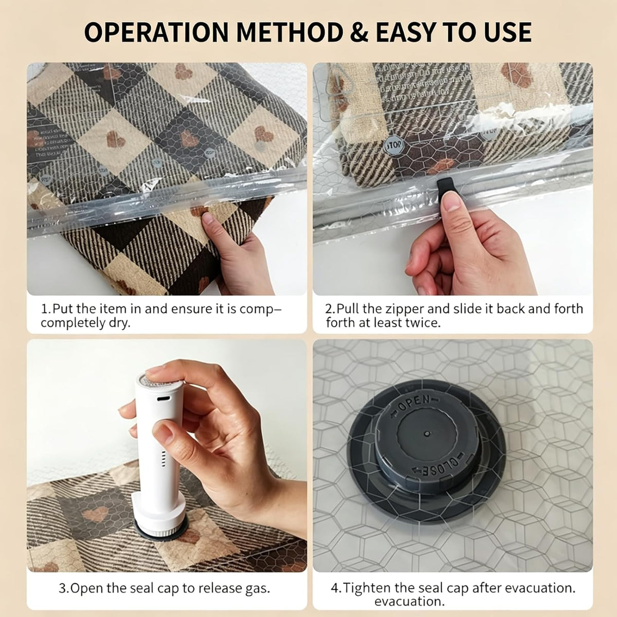 Cordless Vacuum Storage Bags with Electric Pump, Rechargeable Space Saver Compression Bags for Travel, Leak-proof Seal for Clothes, Bedding, Luggage & Suitcase