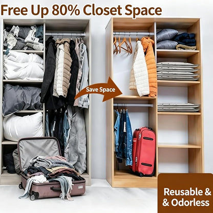 Cordless Vacuum Storage Bags with Electric Pump, Rechargeable Space Saver Compression Bags for Travel, Leak-proof Seal for Clothes, Bedding, Luggage & Suitcase