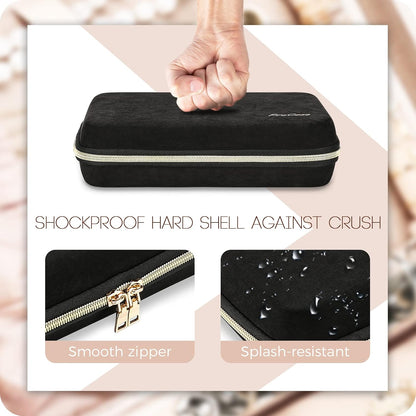 Large Travel Jewelry Organizer Case, Jewellery Home Storage Book Ring Binder with Clear Pockets for Presentation, Zippered Pouch Bag for Earrings Necklaces Bracelets -Black