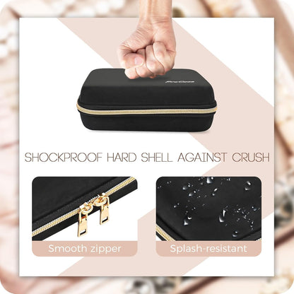 Large Travel Jewelry Organizer Case, Jewellery Home Storage Book Ring Binder with Clear Pockets for Presentation, Zippered Pouch Bag for Earrings Necklaces Bracelets -Black