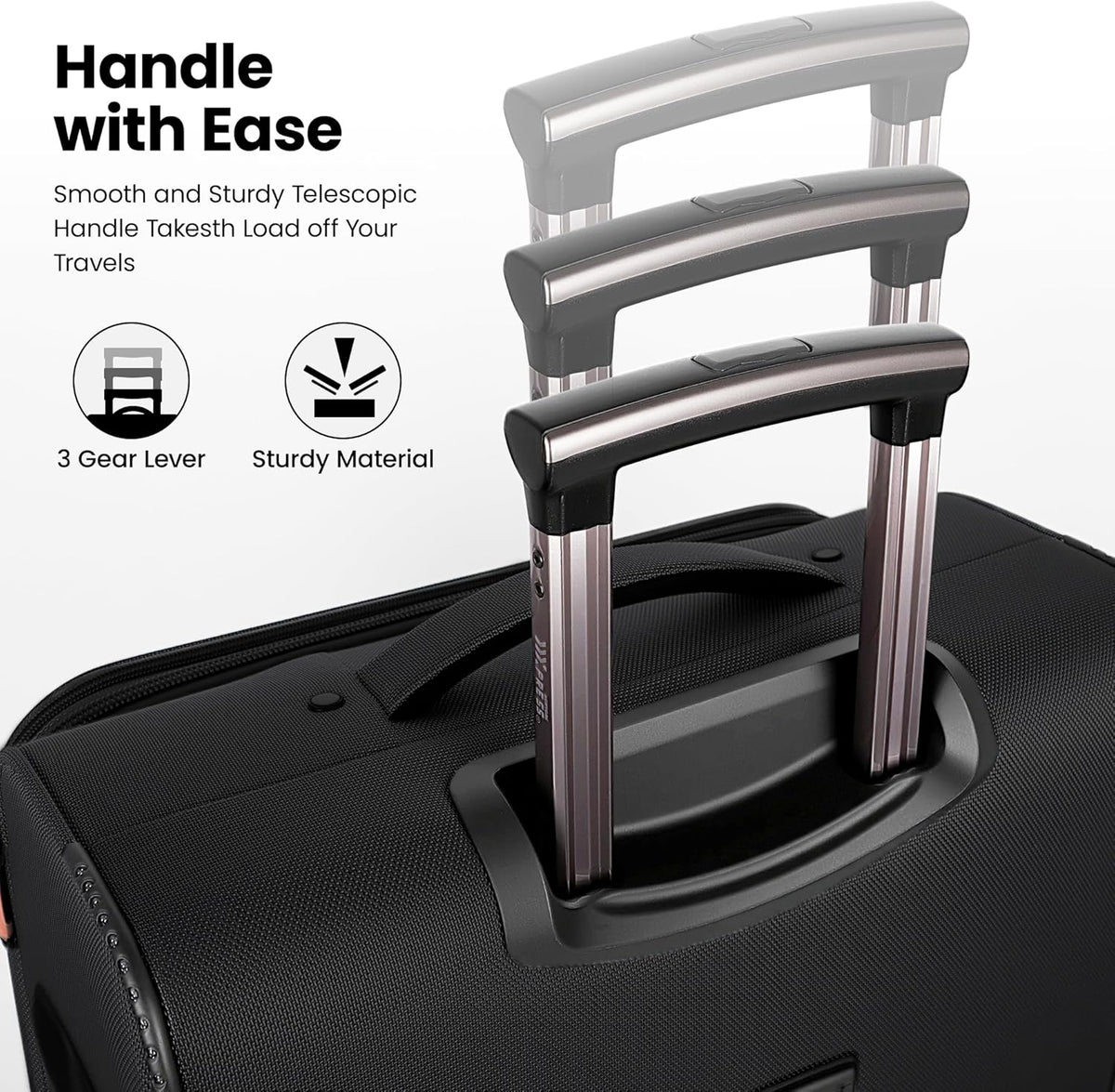 20'' Carry on Luggage,Softside Suitcase w/TSA LOCK,Expandable 20% Luggage w/Double Spinner Wheels,Lightweight Rolling Suitcases for Men/Women（Navy,20in）