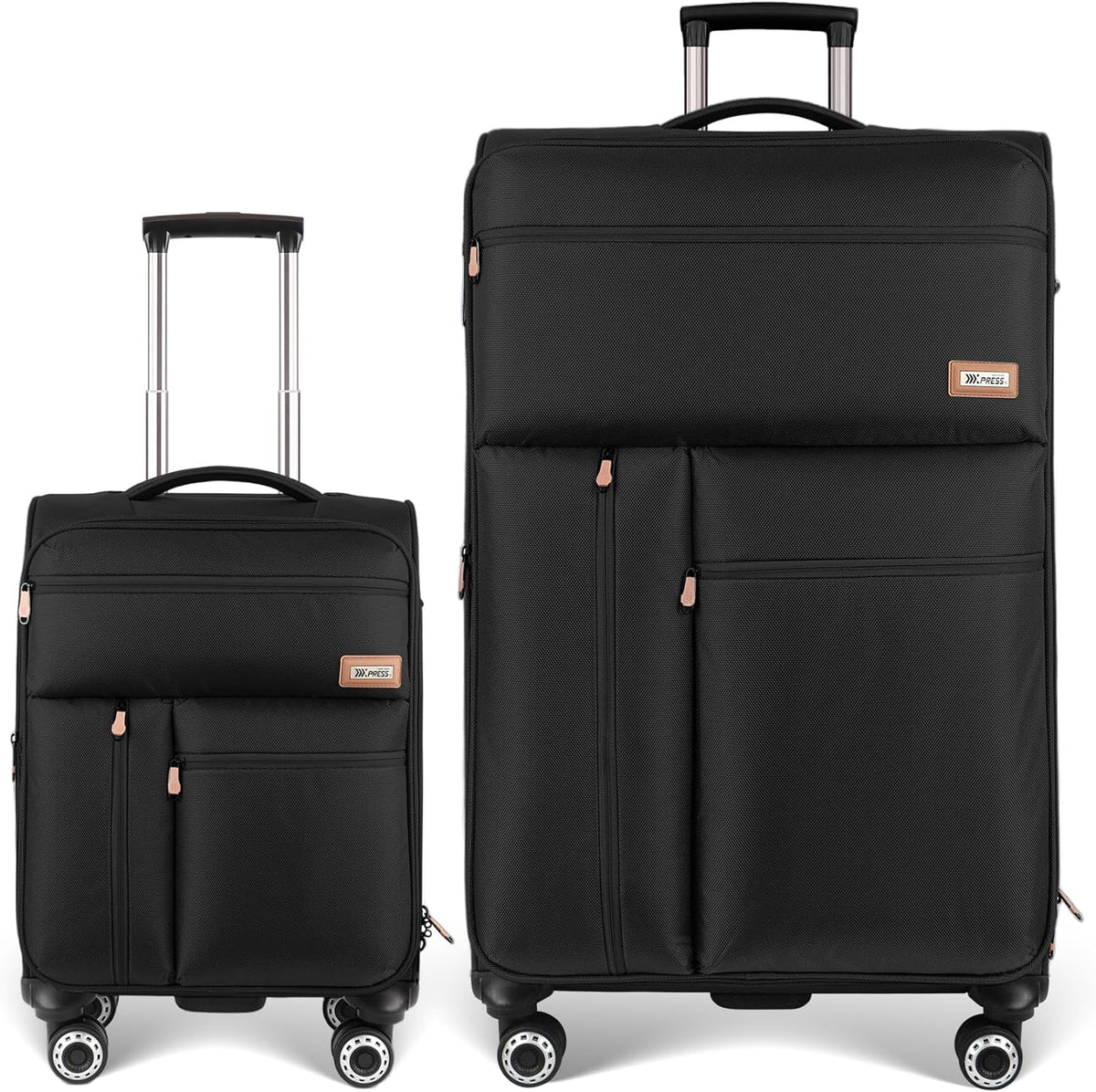 20'' Carry on Luggage,Softside Suitcase w/TSA LOCK,Expandable 20% Luggage w/Double Spinner Wheels,Lightweight Rolling Suitcases for Men/Women（Navy,20in）