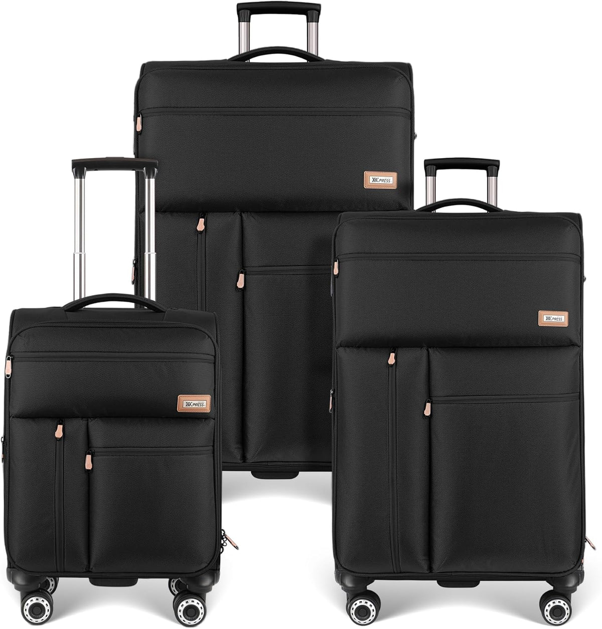 20'' Carry on Luggage,Softside Suitcase w/TSA LOCK,Expandable 20% Luggage w/Double Spinner Wheels,Lightweight Rolling Suitcases for Men/Women（Navy,20in）