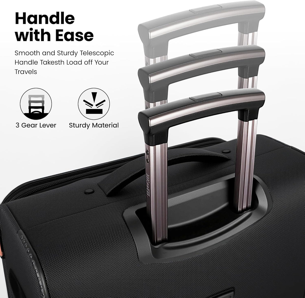 20'' Carry on Luggage,Softside Suitcase w/TSA LOCK,Expandable 20% Luggage w/Double Spinner Wheels,Lightweight Rolling Suitcases for Men/Women（Navy,20in）