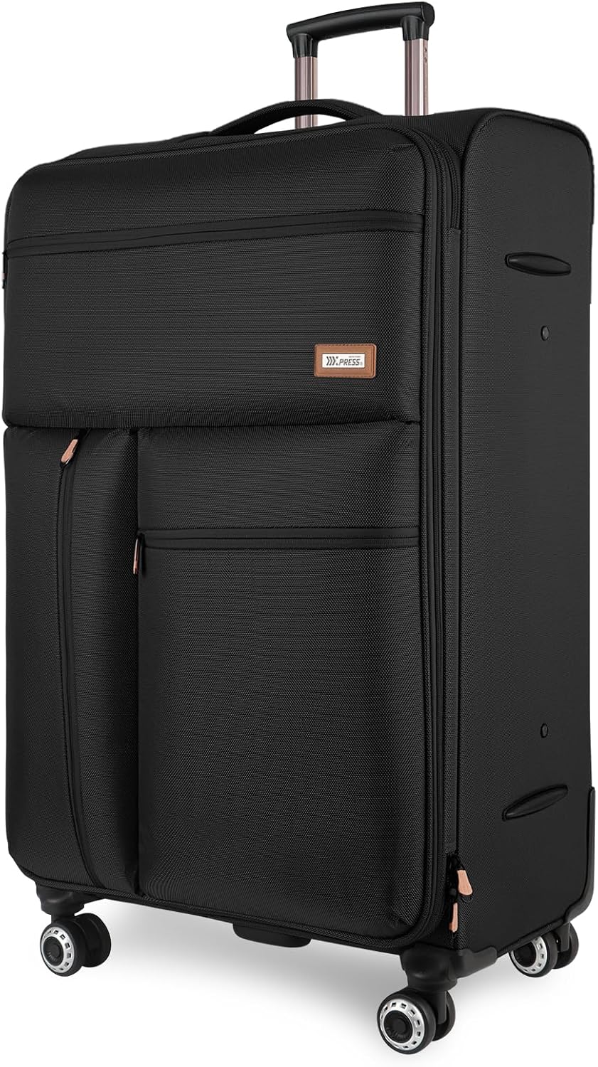 20'' Carry on Luggage,Softside Suitcase w/TSA LOCK,Expandable 20% Luggage w/Double Spinner Wheels,Lightweight Rolling Suitcases for Men/Women（Navy,20in）