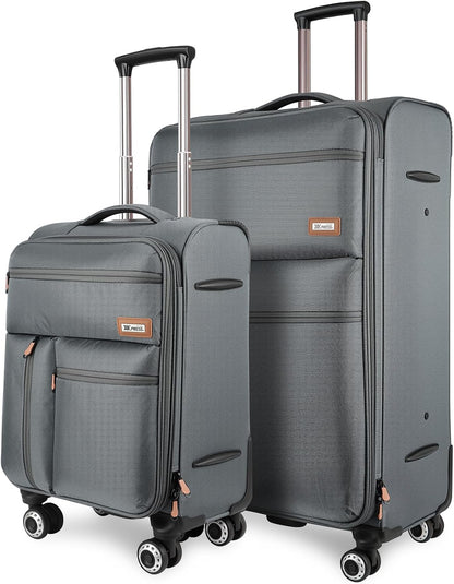 20'' Carry on Luggage,Softside Suitcase w/TSA LOCK,Expandable 20% Luggage w/Double Spinner Wheels,Lightweight Rolling Suitcases for Men/Women（Navy,20in）