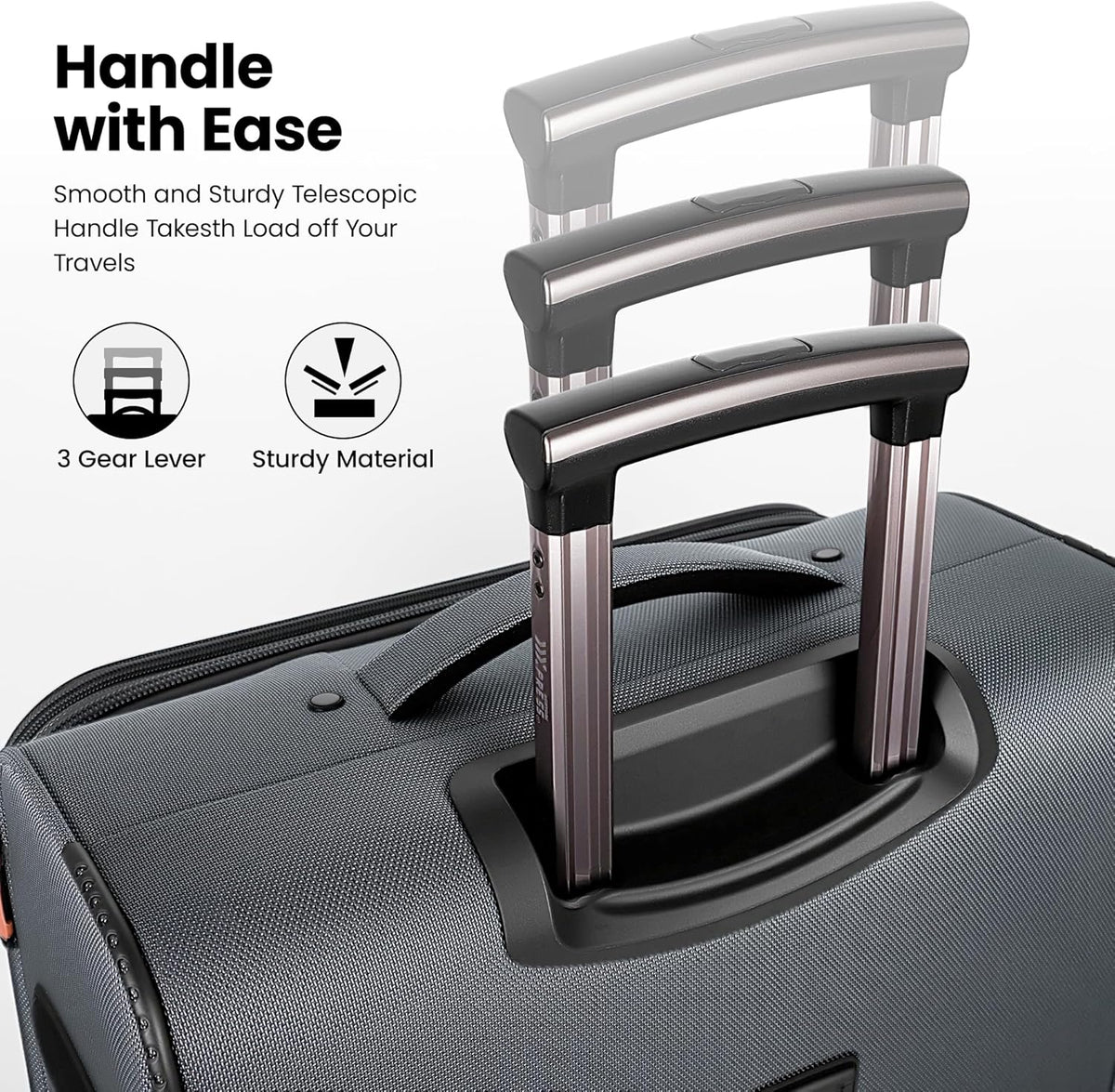 20'' Carry on Luggage,Softside Suitcase w/TSA LOCK,Expandable 20% Luggage w/Double Spinner Wheels,Lightweight Rolling Suitcases for Men/Women（Navy,20in）