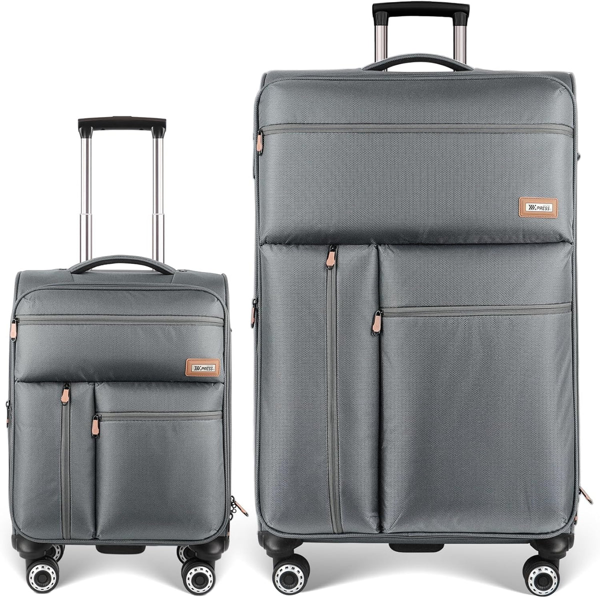 20'' Carry on Luggage,Softside Suitcase w/TSA LOCK,Expandable 20% Luggage w/Double Spinner Wheels,Lightweight Rolling Suitcases for Men/Women（Navy,20in）