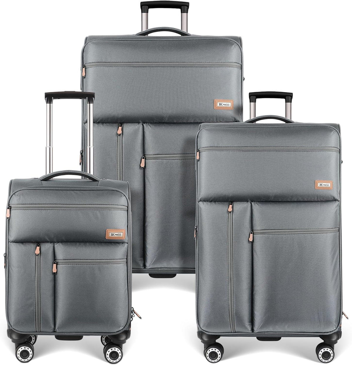 20'' Carry on Luggage,Softside Suitcase w/TSA LOCK,Expandable 20% Luggage w/Double Spinner Wheels,Lightweight Rolling Suitcases for Men/Women（Navy,20in）
